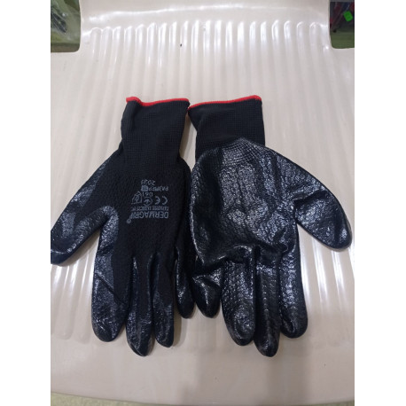 S-1282-1 Перчатки рабочие AK GLOVES UA с нитриловым покрытием, черные р-р 10